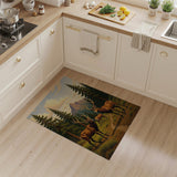 Majestic Elk Pair in Pine Forest Rug