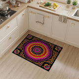 Vibrant Pink Mandala Area Rug with Ornate Borders