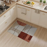 Abstract Geometric Beige Rust Area Rug