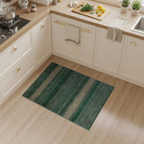 Emerald Green Horizontal Striped Area Rug