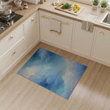 Dreamy Blue Clouds Area Rug with Golden Sparks