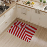 Red Bold Red Geometric Zigzag Area Rug