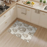 Beige Cat Pattern Washable Area Rug