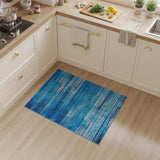 Abstract Blue Teal Streak Area Rug