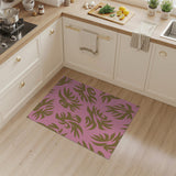 Pink Gold Abstract Leaf Area Rug