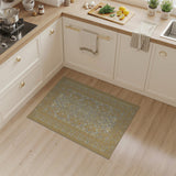 Gold Silver Traditional Persian Medallion Rug