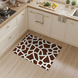 Brown Abstract Giraffe Spot Washable Area Rug