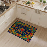Multi-color and Patterns Vibrant Navy Persian Floral Area Rug