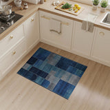 Geometric Modern Abstract Blue Teal Geometric Abstract Area Rug
