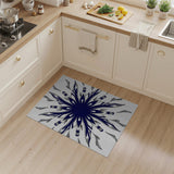 Navy Snowflake Geometric Geometric Modern Area Rug