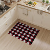 Rustic Red Black White Plaid Area Rug