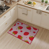 Playful Strawberry Scatter Pink Area Rug