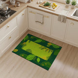 Vibrant Green Leaf Foliage Area Rug