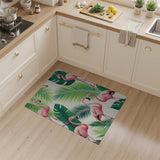 ODIKA Tropical Flamingo & Palm Leaf Washable Rug - Low Pile, Non-Slip Area Rug