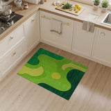 Vibrant Green Yellow Abstract Geometric Rug