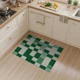 Green Block Geometric Area Rug
