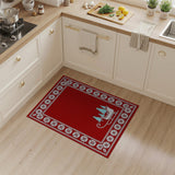 Festive Red Sleigh and Evergreen Trees Rug