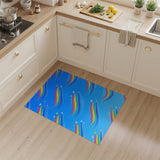 Vibrant Rainbow Airplane Trails Area Rug
