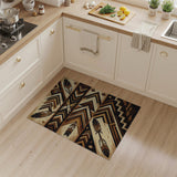 Southwestern Tribal Feathers Arrows Rug - Brown Tan