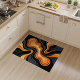 Vibrant Orange Vibrant Orange Swirl Abstract Area Rug
