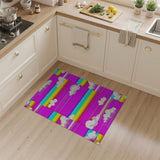 Playful Rainbow Clouds Striped Area Rug