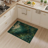 Moonlit Enchanted Forest Green Area Rug