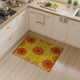 Vibrant Yellow Sunburst Southwestern Rug