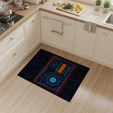 Multi-color and Patterns Neon Cyber Circuit Geometric Area Rug