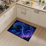 Majestic Blue Dragon Lightning Area Rug