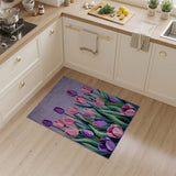 Vibrant Purple Pink Tulip Floral Area Rug