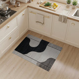 Bold Black Abstract Curve Area Rug