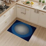 Blue Spiral Vortex Geometric Area Rug