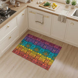 Vibrant Compass Suitcase Washable Area Rug