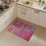 Red Bold Red Geometric Abstract Area Rug