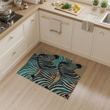Teal Zebra Stripe Area Rug