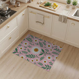 Pink Floral Vintage Pink Daisy Floral Area Rug