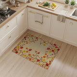 Beige Area Rug with Vibrant Floral Branches