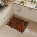 Hypnotic Orange Vortex Area Rug