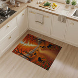 Autumn Elephant Parade on Golden Path Rug