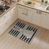 Adorable Bunny Gingham Check Area Rug
