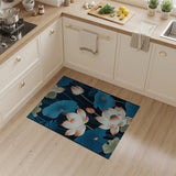 Indigo Lotus Blossom Area Rug