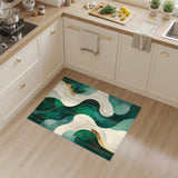 Abstract Area Green Wave Abstract Area Rug