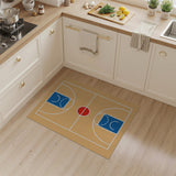 Orange Geometric Modern Basketball Court Geometric Area Rug