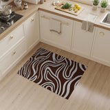 Wavy Brown Abstract Area Rug