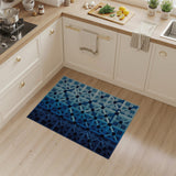 Geometric Modern Blue Teal Geometric Grid Area Rug