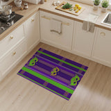 Purple Green Masquerade Mask Area Rug