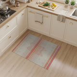 Distressed Orange Striped Vintage Area Rug