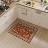Orange Traditional Persian Floral Area Rug