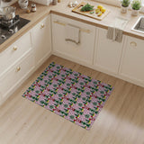 Festive Pink Christmas Trees Cardinals Area Rug