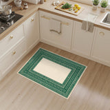 Geometric Modern Green Geometric Border Area Rug